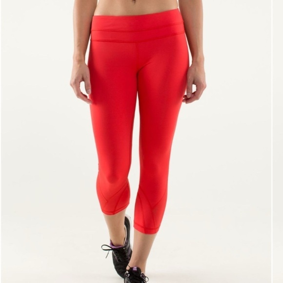 lululemon athletica Pants - Lululemon Run: Inspire Crop in Love Red Size 6